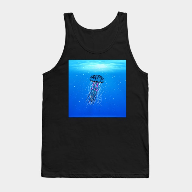 Glowing Jellyfish Galaxy Underwater Tank Top by faiiryliite